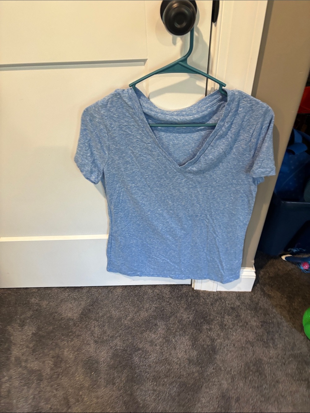 Mossimo Supply Co. Light Blue V-Neck Short Sleeve Tee